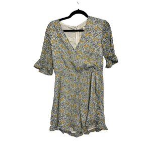 Francesca's Miami white and yellow‎ romper NEW L